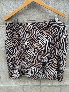 Chico's Zebra-Print Skort in Black and Tan